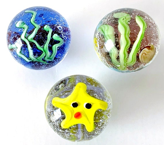 Lot de 30 billes en verre, phosphorescentes, 1,6 cm, multicolores, pour jeux de circuits, bricolage et décoration . - Jeux - Jouets