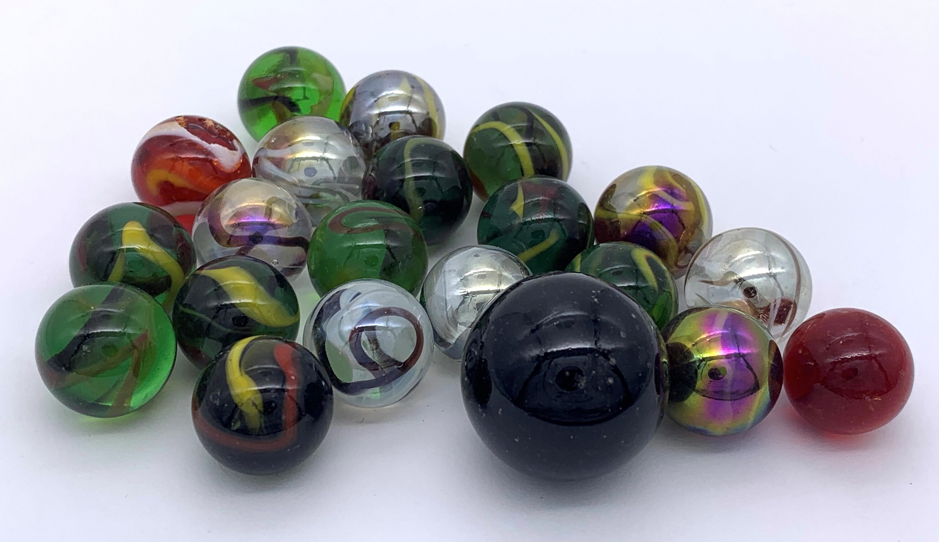 NEW for 2023! Net Bag of 21 "old Skool Proper Playground" Glass Marbles ...