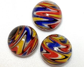 Wurlitzer - 25mm Handmade Art Glass Marbles - Your Choice of Single Marble or Set of 3 with Stands Decorating Games Crafts Art Work