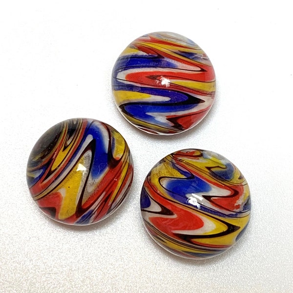 Wurlitzer - 25mm Handmade Art Glass Marbles - Your Choice of Single Marble or Set of 3 with Stands Decorating Games Crafts Art Work