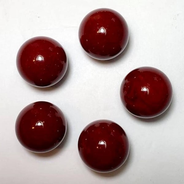 25mm Pk of 5 Crimson Red Solid Opal Glass Shooter Marbles - Mega Marbles RETIRED!