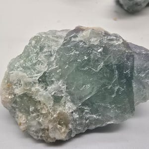 Fluorite Halide Mineral - 3 Unpolished Fluorescent Rock Specimens - Measures 1-2 inches on Longest Side