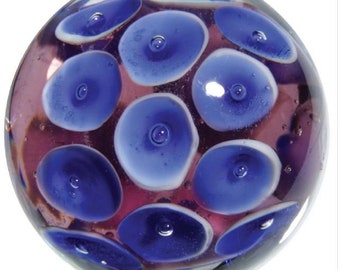 22mm "Frogspawn" Handmade Art Glass Marble w/Stand Decorating Games Crafts Art Work