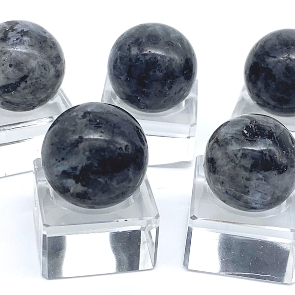 20mm Labradorite Stone Shooter Mineral Marbles Single or Pk of 5 (3/4") Dark Base w Iridescent Bits Discontinued Games Crafts Artwork