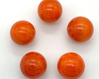 New for 2023! Opal Orange 16mm Glass Player Marbles 5/8" Pk 5 Shiny Orange Vacor House of Marbles Games Arts &  Crafts Party Favors Decor