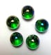 16mm Lustered Emerald Green Player Marbles (5/8th Inch) Pack of 5 with Stands Iridescent Glass 