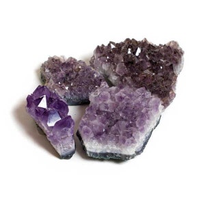 2 Amethyst Quartz Druze Crystal Clusters Rough 2.5+ Inch w Info Card