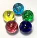 Hollyhock 16mm Handmade Art Glass Flower Marbles Choice of Assorted Set of 4 or 5, or Single Colors Green Light Blue Dark Blue Pink Yellow 