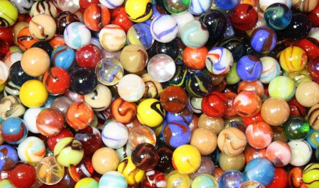 500 Bulk Assorted 16mm Premium Player Glass Mega Marbles (5/8th