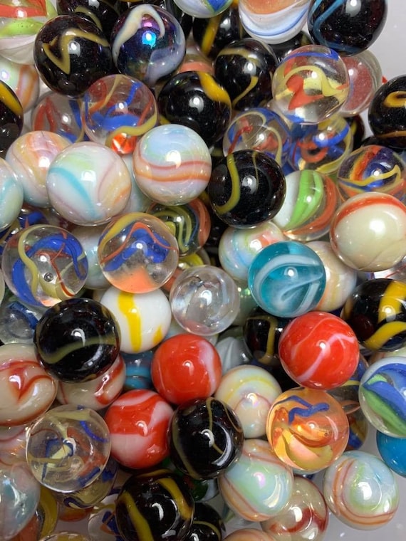 5 X Beautiful Handmade glass marbles 16MM Traditional Classic Children's game 