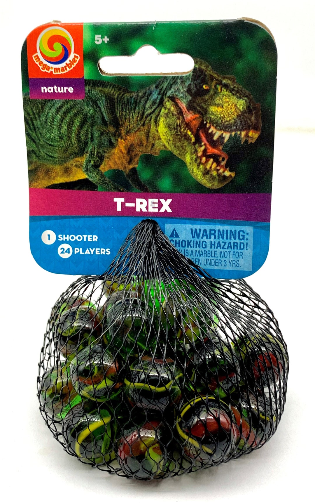 NEW for 2023! Net Bag of 25 T-rex Glass Mega Marbles by Vacor ...