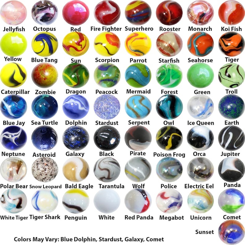 Mega Fun Marbles Player Bundle Pack of 57 Different Styles Etsy