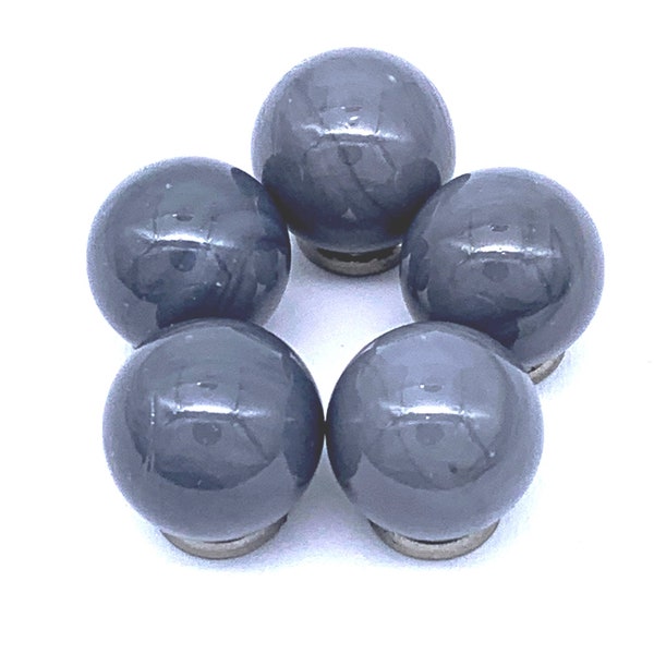 14mm "Gray Opal" Game Marbles (.55 Inch) Choice of Quantity: Packs of 5, 10, 25, 50, 100, or 250 Opalescent Shiny Grey Glass Party Favors