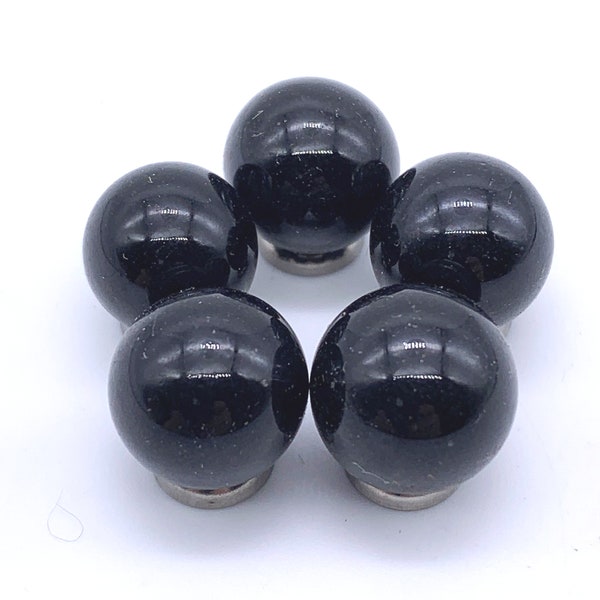 14mm "Black Opal" Game Marbles (.55 Inch) Choice of Quantity: Packs of 5, 10, 25, 50, 100, or 250 Opalescent Shiny Black Glass Party Favors