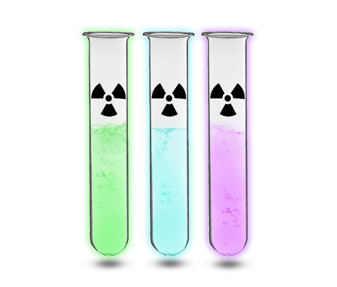 Shot Glasses With Rack 12 Radiation or Bio-hazard Glass Test Tube