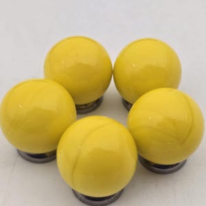 16mm &quot;Yellow Opal&quot; Game Marbles (5/8&quot;) Choice of Quantity: Packs of 5, 10, 25, 50, 100, or 250 Shiny Yellow Glass Crafts Yard Art
