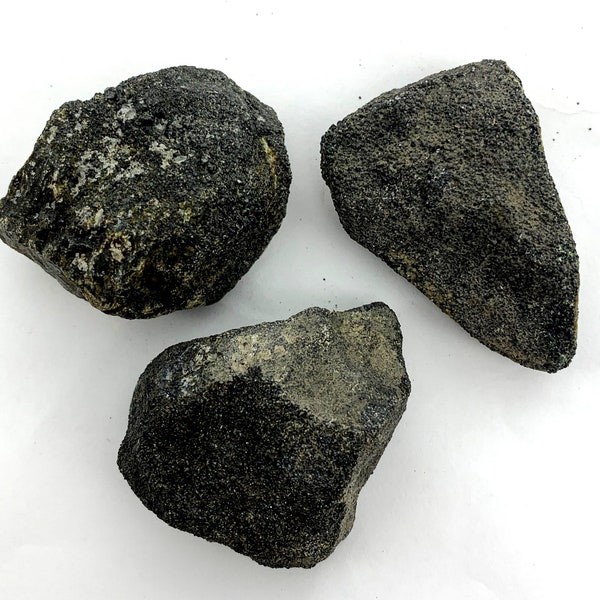 Chromite Oxide Mineral - Pack of 3 Unpolished Rock Specimens - Measures 1 - 2 Inches on Longest Side