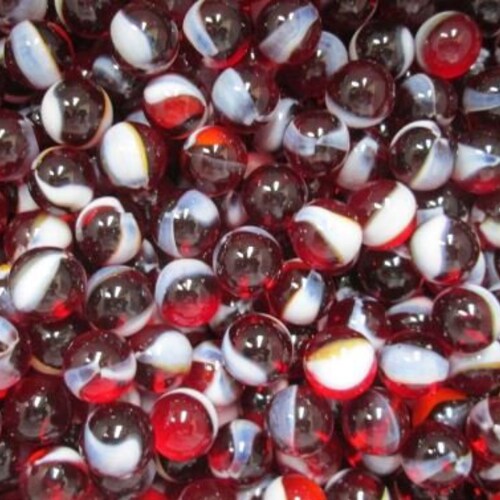 NEW 10 RED BEARD 14mm GLASS MARBLES TRADITIONAL COLLECTORS ITEMS 