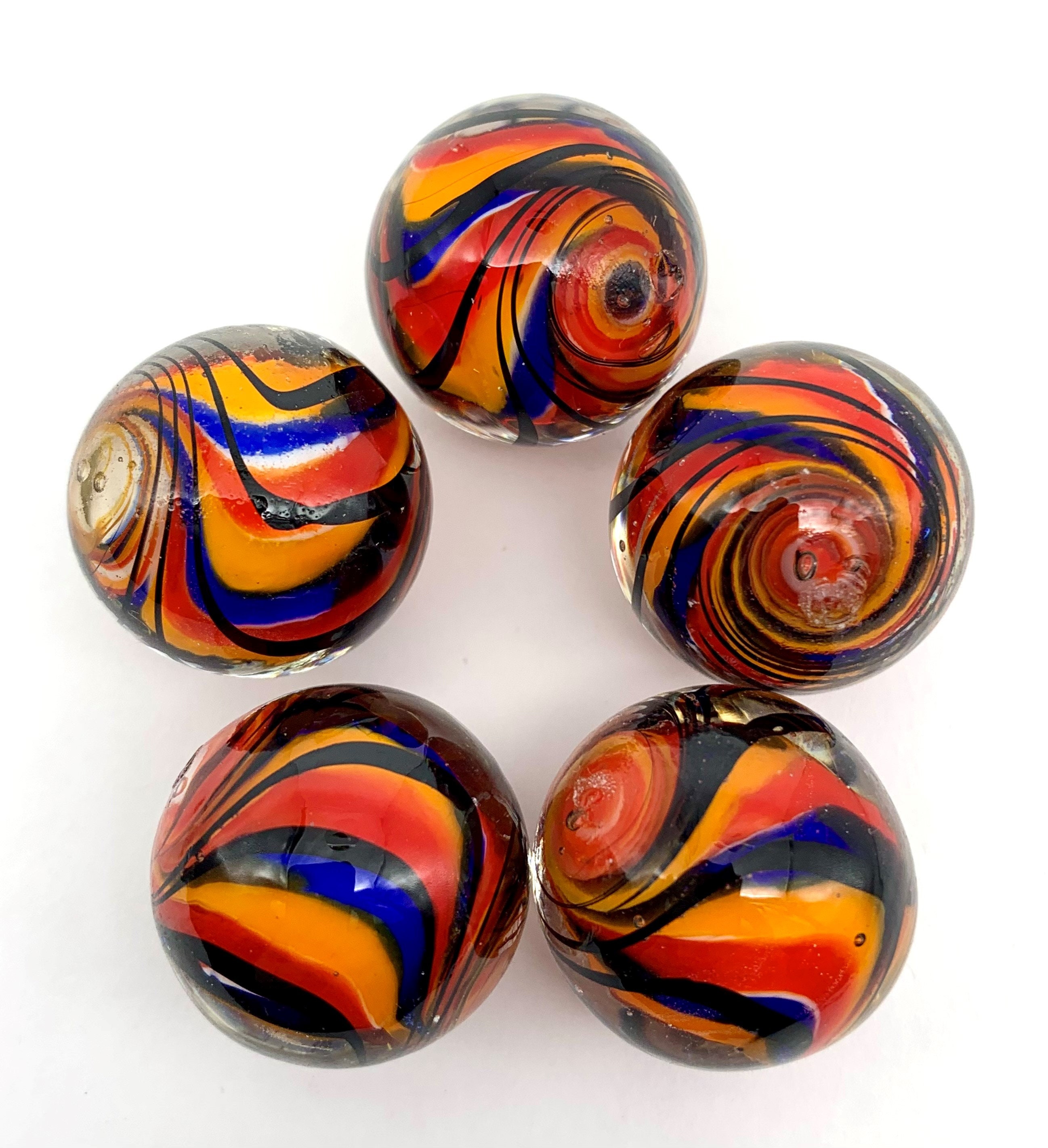 25mm Wurlitzer II Handmade Art Glass Marbles - Your Choice of