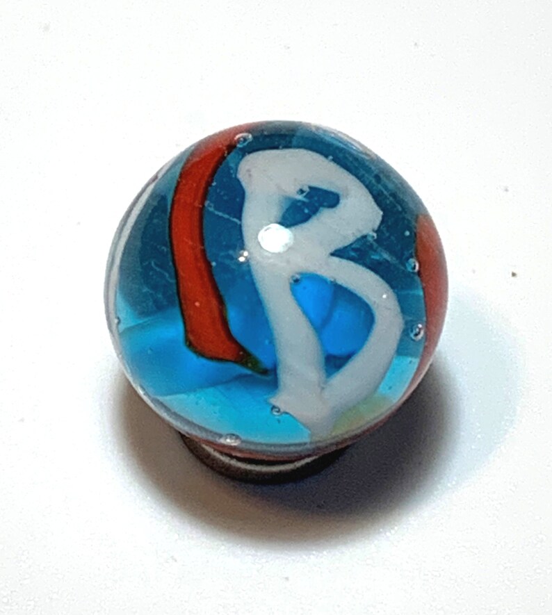 5 Handmade 16mm Glass Art Marbles - Collector's Selection With Display Stands