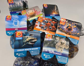 NEW FOR 2025! Set of 8 Net Bags: Air, Rocket, Astronaut, Bigfoot, Great White Shark, Atom, Molecule, Axolotl