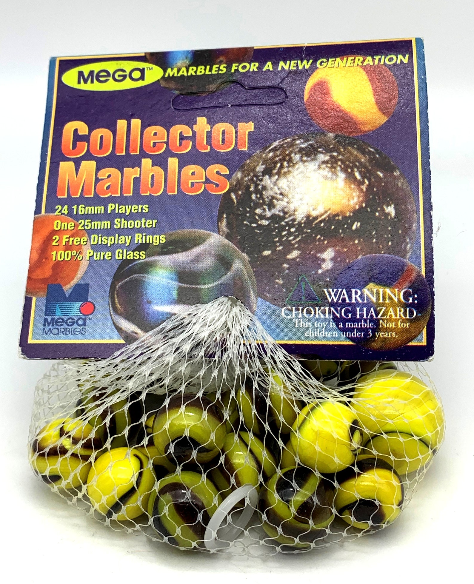 Bumblebee Collector Series Net Bag Glass Mega Marbles by Vacor Blue ...