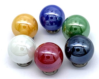 New for 2022! 16mm Pearly Glossy Player Marble Glass House of Marbles Choice Pk 5 Single Color/ Pk 6 Asst: Red Black Yellow Green White Blue