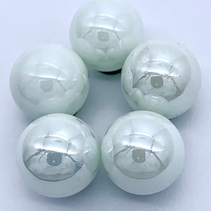 New for 2023! 16mm Iridescent White Opal Game Marbles 5/8&quot; Choice of Quantity: Packs of 5, 10, 25, 50, 100, or 250 Shiny White Glass Crafts