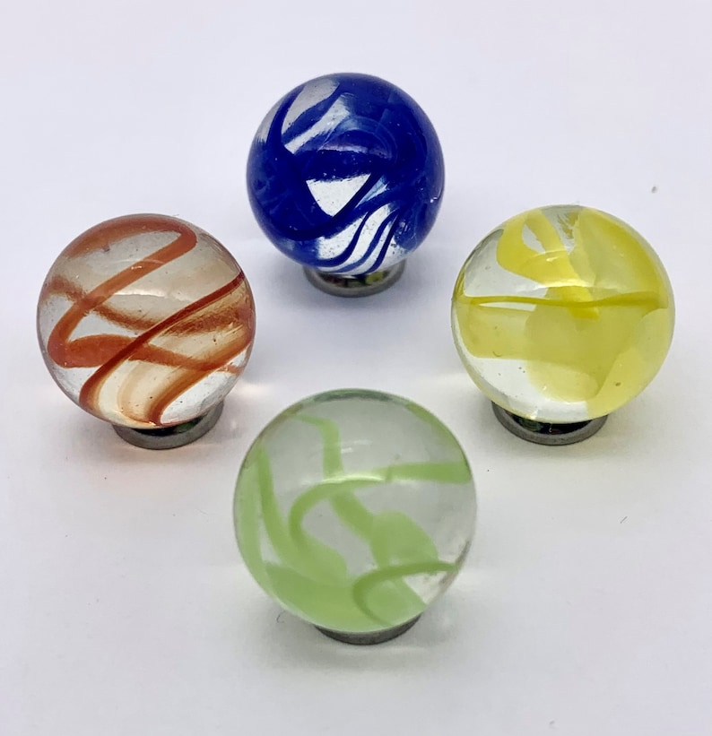 NEW for 2023! Pack of 5 Rainbow Mix 16mm (like Streamers) Glass Marbles ...