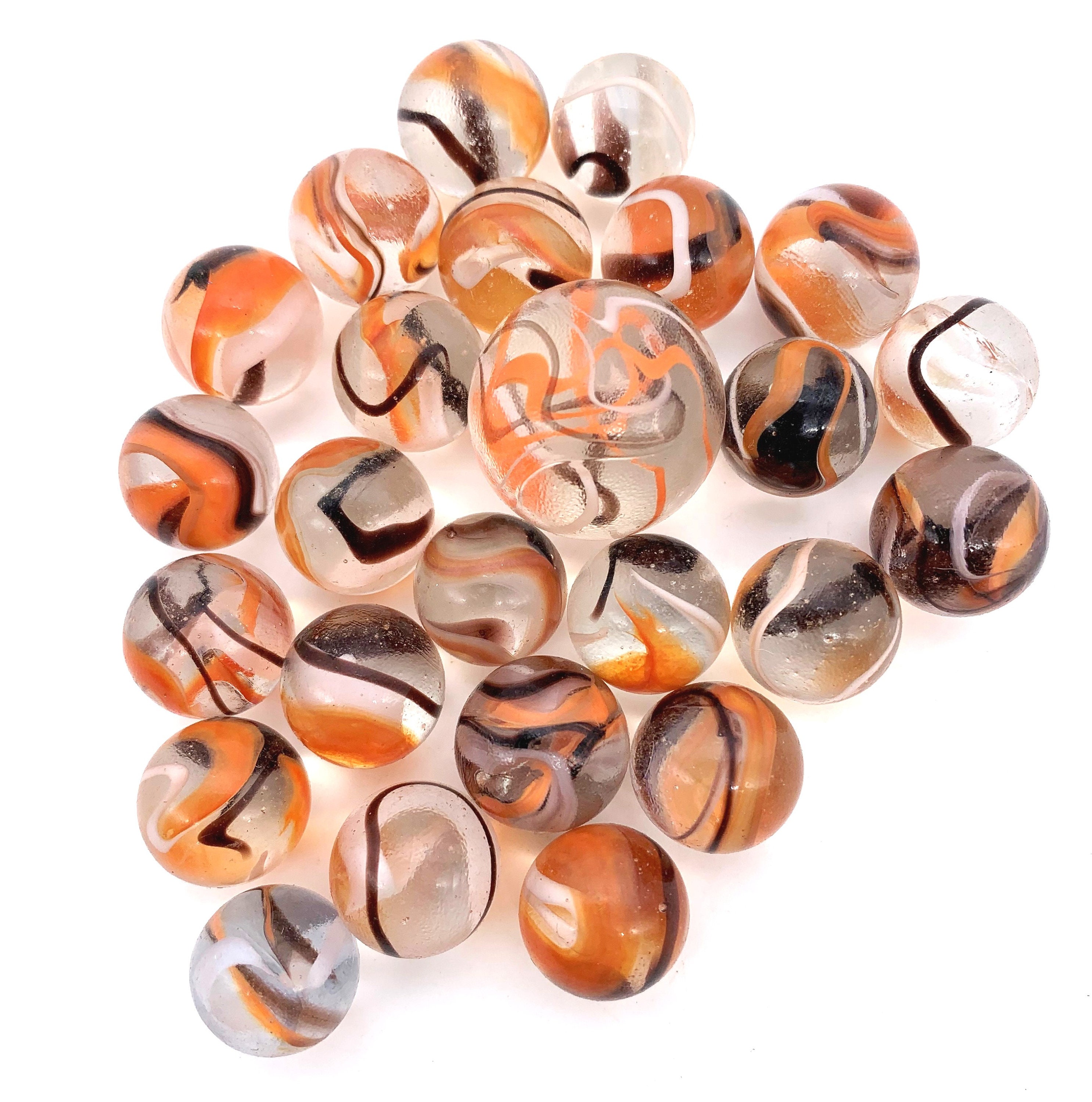Net Bag of 25 "halloween" Glass Mega Marbles by Vacor 24 Players and 1 ...