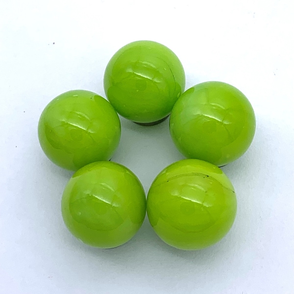 14mm Lime Green Opal Game Marbles (.55 Inch) Choice of Quantity: Packs of 5, 10, 25, 50, 100, or 250 Opalescent Shiny Glass Crafts Decor