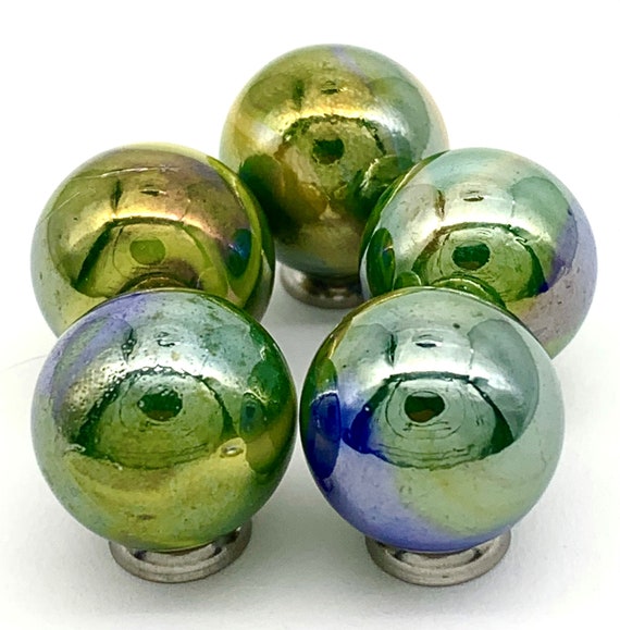 16mm Peacock Glass Mega Marbles Players (5/8th