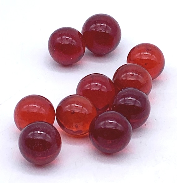 25 X CLEAR RUBY RED MARBLES-unusual 16mm Classic Traditional  Children's/Collect