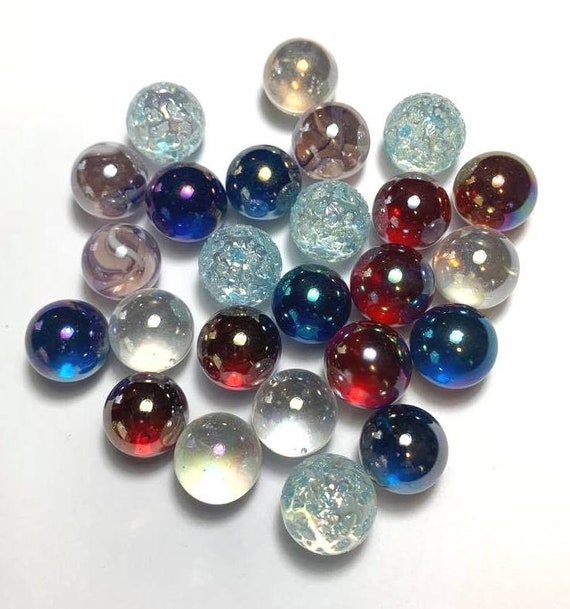10 x 14mm 9/16" MATTE CLEARIE MARBLES - VARIOUS COLOURS - NEW 