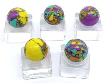 16mm Pastel Cooties Player Glass Game Marbles Single or Pack of 5 (5/8") Lovely Mix of Bright Colors Discontinued Games Crafts Art Jewelry