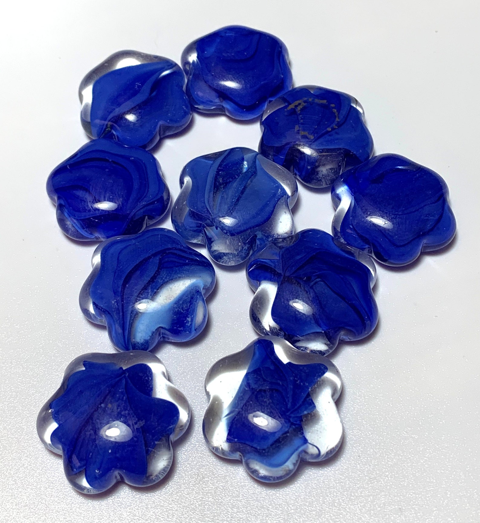 Set of 40 Flower Shaped Glass Gems 7/8 10 of each Etsy