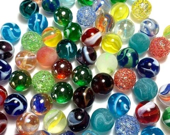 16mm Marbles for Stained Glass Fencing DIY Project Crafting (5/8") Choice of quantity: 25, 50 or 100 Count Packs Assorted Colors Translucent