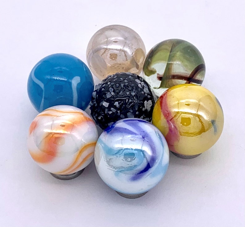 New for 2023! Pack of 7 Styles 16mm (5/8") Marbles Glass Players Vacor ...