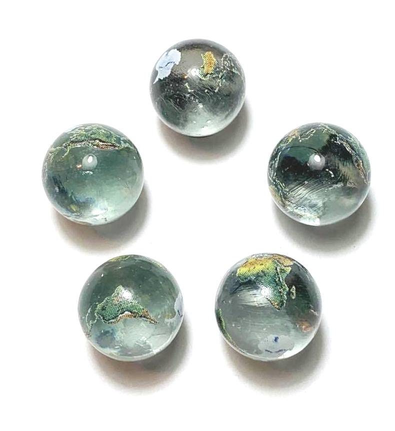 14mm Natural Earth Clear Glass Marbles Handmade Artglass Etsy