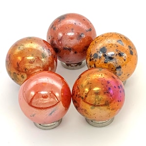 Red Devil 16mm Glass Player Marbles Pack of 5 Opaque Bright Red with Yellow  Swirls Made by Vacor 1993 - 2012 Retired! RARE!