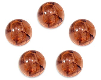 Lion - 16mm Marble Glass Shooters 5/8th" - Pack of 5 Transparent Peach with Swirls Vacor