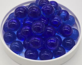 30 Billes En Verre Translucides – 16 Mm – Collection Les Translucides – Bleu Nuit – MaRécréation