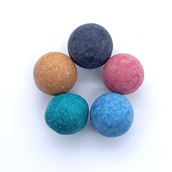 13-15mm "Rustic" Clay Mega Marbles Players Choice of Single or Pk 5 - Red, Orange, Blue, Teal/Green, Gray - Vacor 2003 RETIRED! COLLECTIBLE!