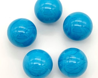 New for 2020!! 25mm "Opal Light Blue" Glass Marble Shooters (1 inch) - Pack of 5