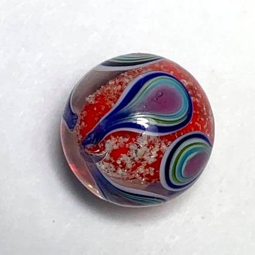 4 x 16mm Handmade Marbles Intricate Design Glass Art Toy marbles & Gift Bag 