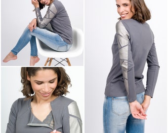 Super SALE - MANIA Stilltop Stillpullover Stilloberteil Ava - in Taupe - nur noch in Gr. L!