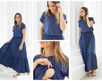 MANIA Robe d’allaitement Mila Bleu