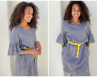 SOLDES MANIA Robe d'allaitement Soie-Viscose Julia Bleu