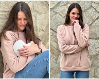 Pull d'allaitement Mania Issy beige