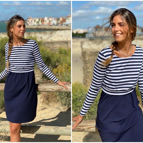 Vestido de lactancia MANIA mix match marítimo